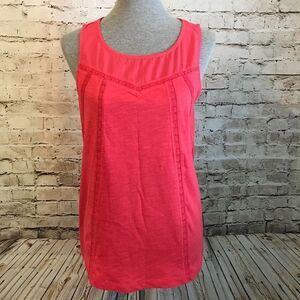 GAP Pink Eyelet Trim Tank Top Blouse NWT Small
